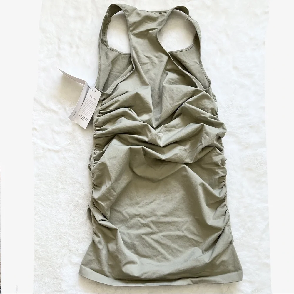 BLANQI NWT Everyday Maternity Racerback Tank Dress In Sage Green Size M/L - Picture 3 of 8